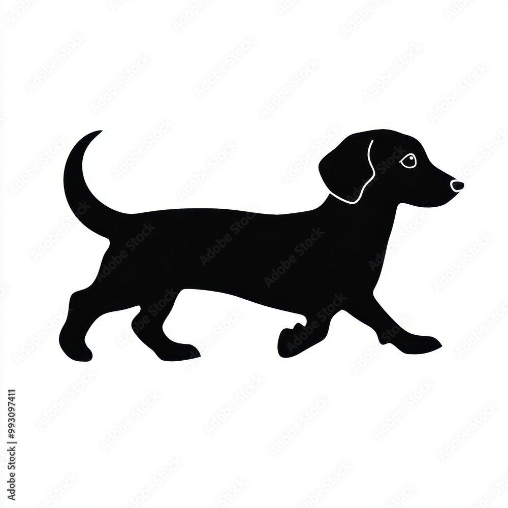 Sticker Dachshund Silhouette.