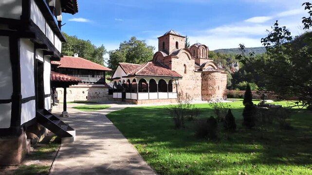 Amazing view of Medieval Poganovo Monastery of St. John Theologian, Serbia