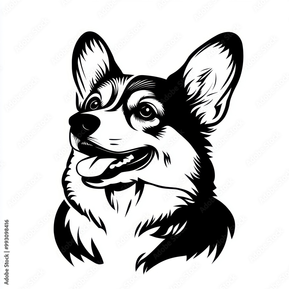 Canvas Prints Corgi Portrait.