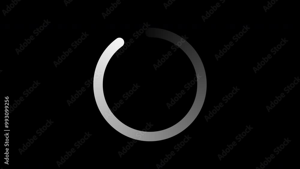 Poster loop animation - loading circle icon on black background 4k video
