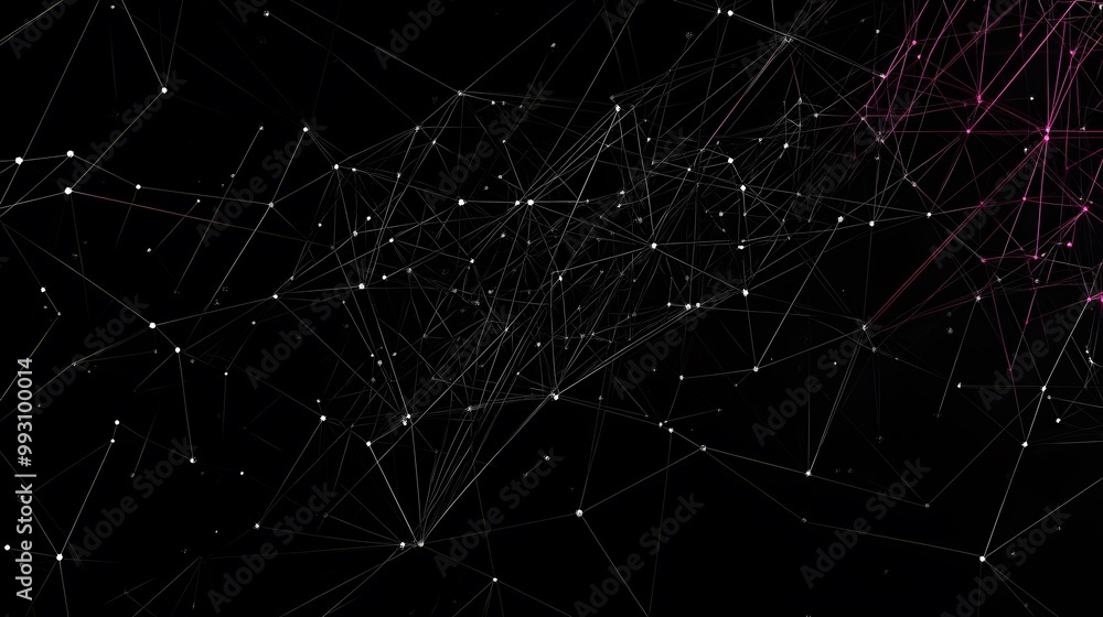 Poster abstract geometric network with interconnected nodes and lines