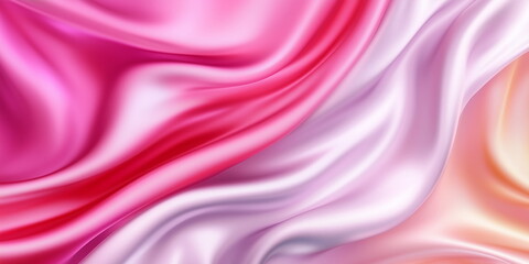 Obraz premium Pink and pale pink silk folds fabric. Abstract background