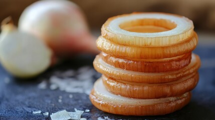 Edible Onion Ring Stack for Culinary Creativity