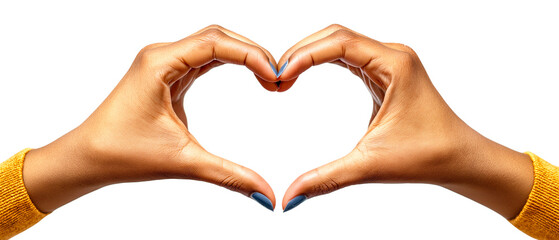 Fototapeta premium Hands forming a heart shape isolated on transparent 