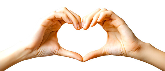 Fototapeta premium Hands forming a heart shape isolated on transparent 