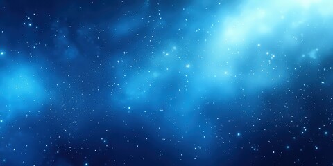 Blue Background with White Sun Rays and Dust Particles