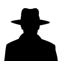 Man in Cowboy Hat Silhouette Vector Art Transparent Background