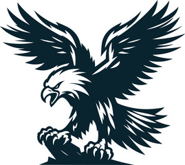 Angry eagle Silhouette Vector file. on white background