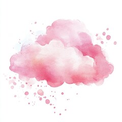 Obraz premium Pink Watercolor Cloud.