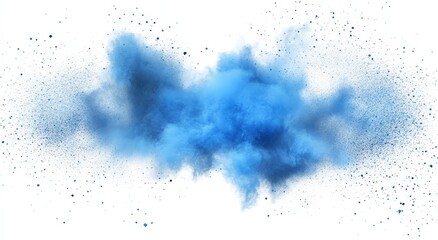 Obraz premium Blue Powder Explosion on Transparent Background