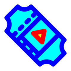 movie ticket, film ticket, cinema ticket, ticketing, coupon, voucher, entertainment, ticket, movie filled color outline