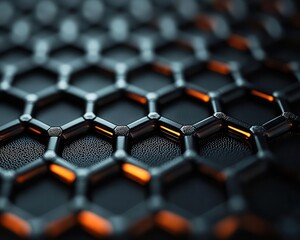 Obraz premium Close-up of graphene layers on semiconductor, material science, semiconductor technology, graphene integration