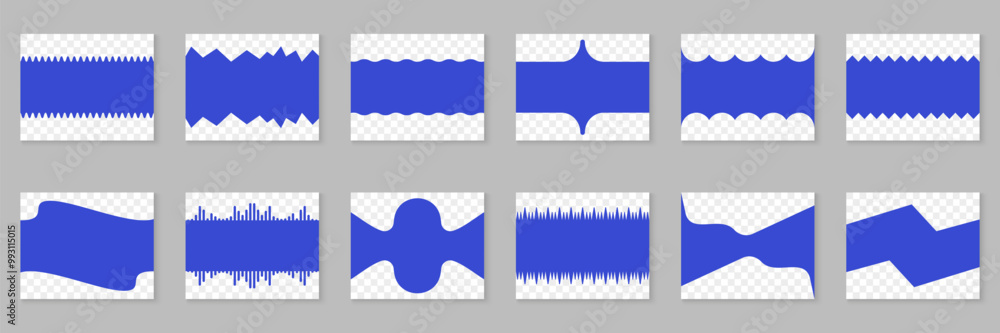 Aufkleber different abstract shapes for website. set of template web page dividers. separator on landing page.