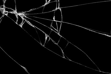 Close-up wrinkles and cracks on LCD screen glass display from smartphone, tablet or monitor from...