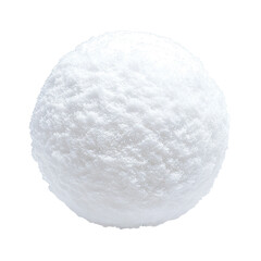 Fototapeta premium Round snowball with soft texture, isolated on transparent cutout background