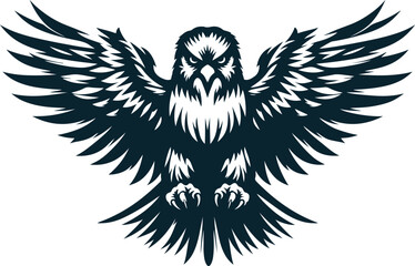 Angry Falcon Silhouette Vector file. on white background