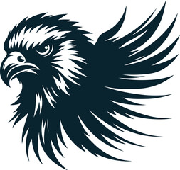 Angry Falcon Silhouette Vector file. on white background