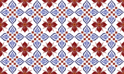 Oreintal Flora Damask Seamless pattern embroidery, Indian style. art ornament print.Design for carpet, cover.wallpaper, wrapping, fabric, clothing