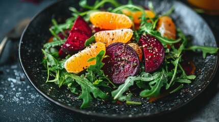 Roasted Beet Wedges with Orange Segments Salad