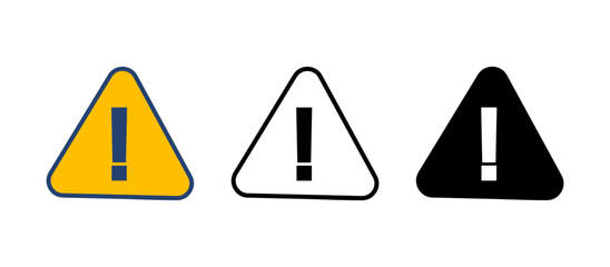 Exclamation danger sign. attention sign icon. Hazard warning attention sign