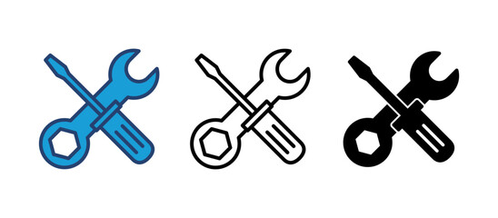 Repair tools icon vector. tool icon vector. setting icon vector. Wrench and screwdriver. support, Service