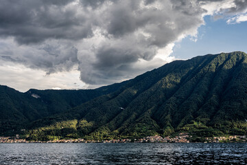Lake Como, Italy - August 30, 2023: The town of Varenna on Lake Como