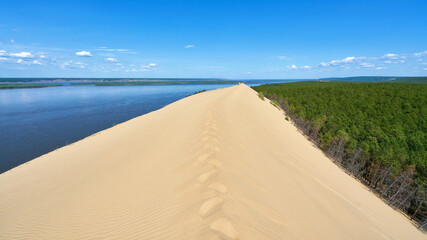 Tukulan sand dune at Lena river in Yakutia, Russia