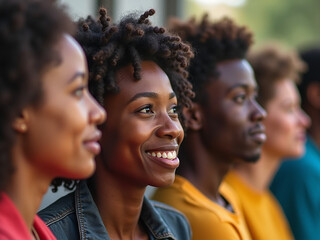 people of all colors get along well together in a community to represent multiculturalism