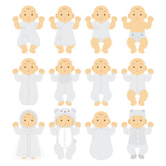 ベビー服を着た赤ちゃんのイラスト