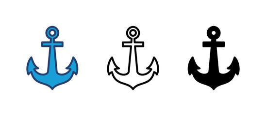 Anchor icon vector. Anchor symbol logo. Anchor marine icon.