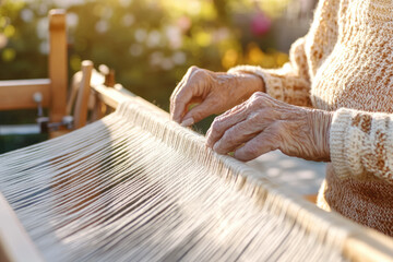 Hand Weaving in Morning Light