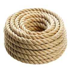 Large roll of nylon rope isolated on transparent background.