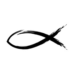 Fish symbol Christianity. Symbol faith and fellowship with God. Identification sign between...