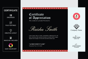 Elegant certificate of achievement template