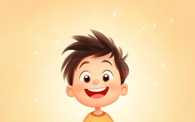 A cute cartoon character smiling