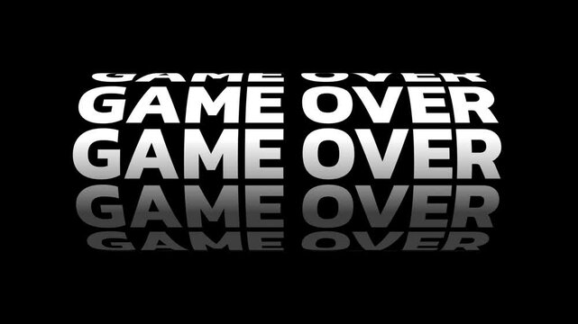 GAME OVER vertical text animation, seamless looping video