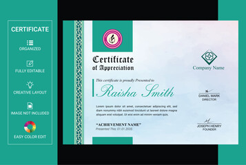 Elegant certificate of achievement template