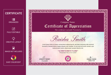 Elegant certificate of achievement template