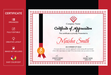 Elegant certificate of achievement template