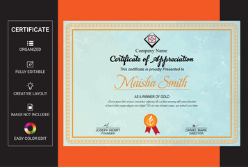 Elegant certificate of achievement template