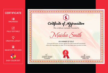 Elegant certificate of achievement template