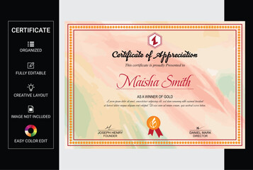 Elegant certificate of achievement template
