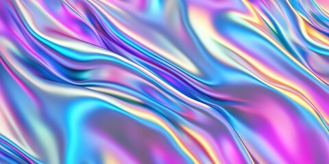 Fototapeta premium Colorful Abstract Holographic Wavy Background Design