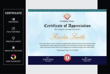 Elegant certificate of achievement template