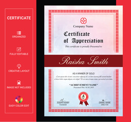 Elegant certificate of achievement template