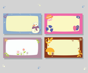 All-season planner template featuring doodles for journaling, stickers, and scrapbook layouts for year-round use.