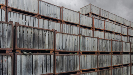 Stacked wooden crates
