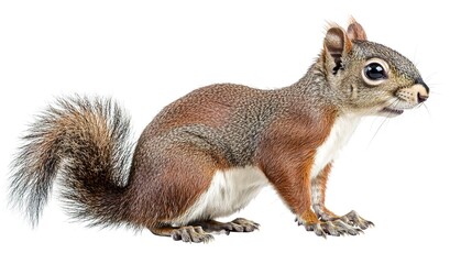 Obraz premium Squirrel (red, brown grey, black), animal isolated on a white background 