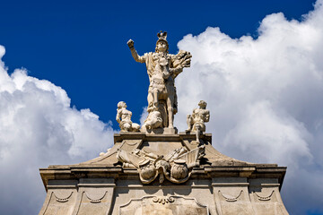 Statue in the fortress city of Alba Iulia in romania 