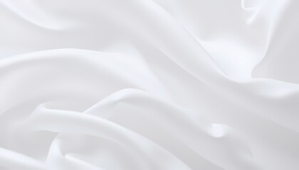 Naklejka premium Delicate Wrinkles in White Silk Fabric Macro with Reflective Sheen and Natural Folds